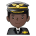 👨🏿‍✈️ man pilot: dark skin tone display on Samsung